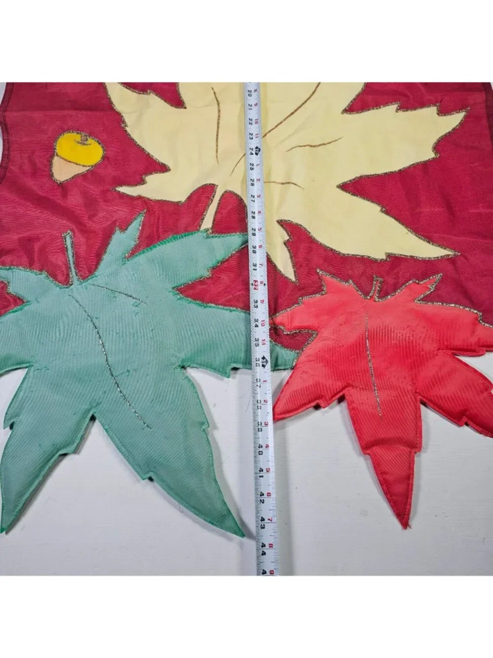 Autumn Maple Leaf & Acorns Appliqué Outdoor Garden Flag 28
